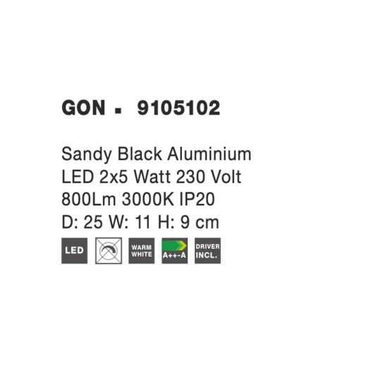 Plafoniera Tehnica GON Nova Luce Modern, Led, 9105102, Grecia