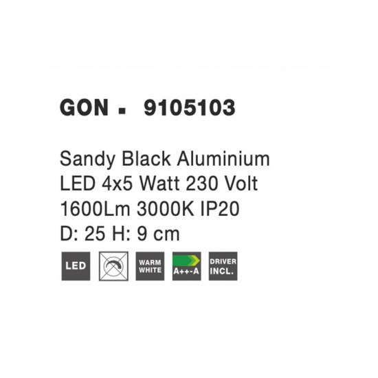 Plafoniera Tehnica GON Nova Luce Modern, Led, 9105103, Grecia