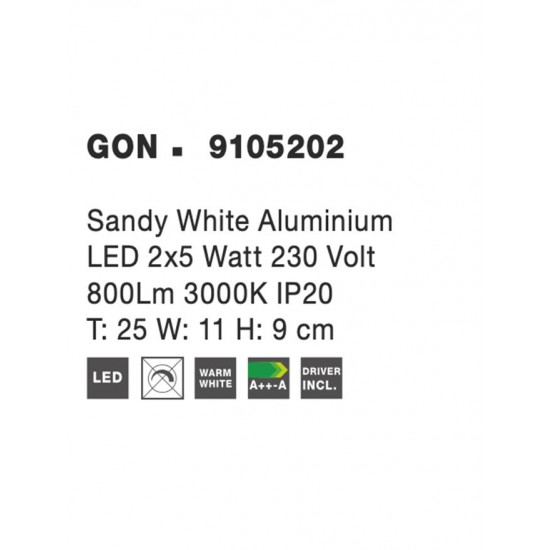 Plafoniera Tehnica GON Nova Luce Modern, Led, 9105202, Grecia