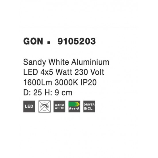 Plafoniera Tehnica GON Nova Luce Modern, Led, 9105203, Grecia