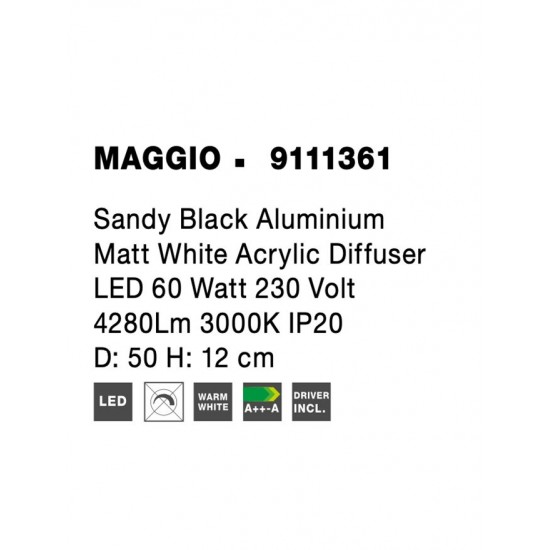 Plafoniera MAGGIO Nova Luce Modern, Led, 9111361, Grecia