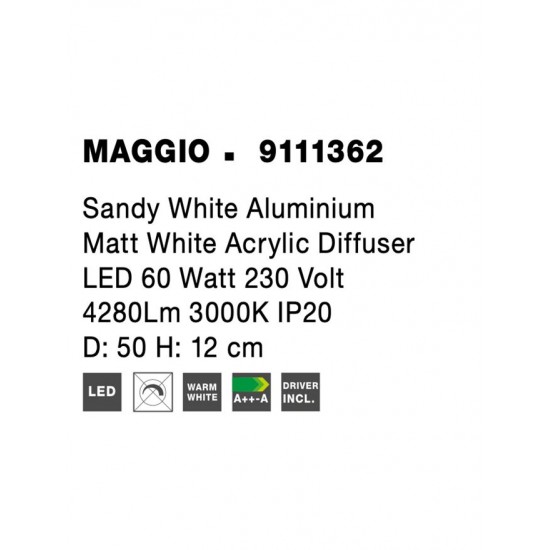 Plafoniera MAGGIO Nova Luce Modern, Led, 9111362, Grecia