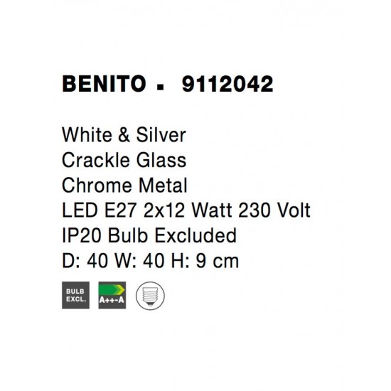 Plafoniera BENITO Nova Luce Modern, E27, 9112042, Grecia