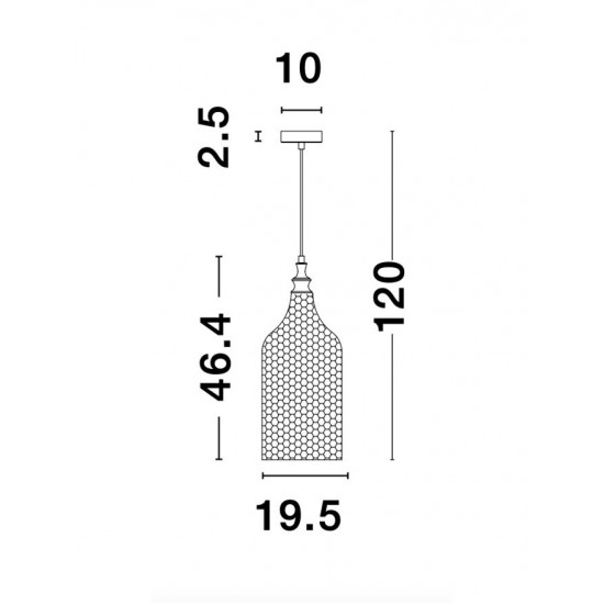 Pendul MAROU Nova Luce Modern, E27, 9113711, Grecia
