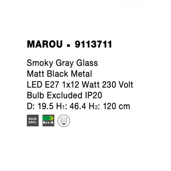 Pendul MAROU Nova Luce Modern, E27, 9113711, Grecia