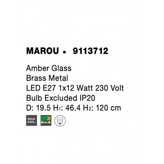 Pendul MAROU Nova Luce Modern, E27, 9113712, Grecia