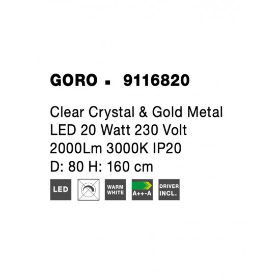 Candelabru GORO Nova Luce Modern, Led, 9116820, Grecia