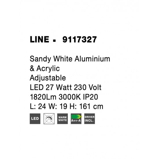 Lampadar LINE Nova Luce Modern, Led, 9117327, Grecia