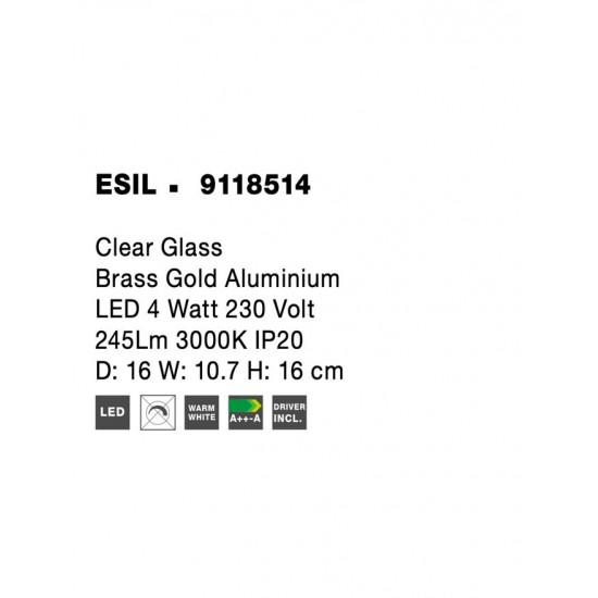 Aplica ESIL Nova Luce Modern, Led, 9118514, Grecia