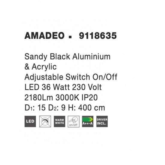 Candelabru AMADEO Nova Luce Modern, Led, 9118635, Grecia