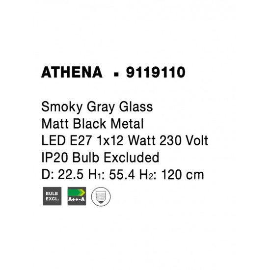 Pendul ATHENA Nova Luce Modern, E27, 9119110, Grecia