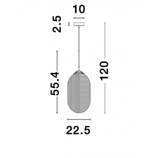 Pendul ATHENA Nova Luce Modern, E27, 9119112, Grecia