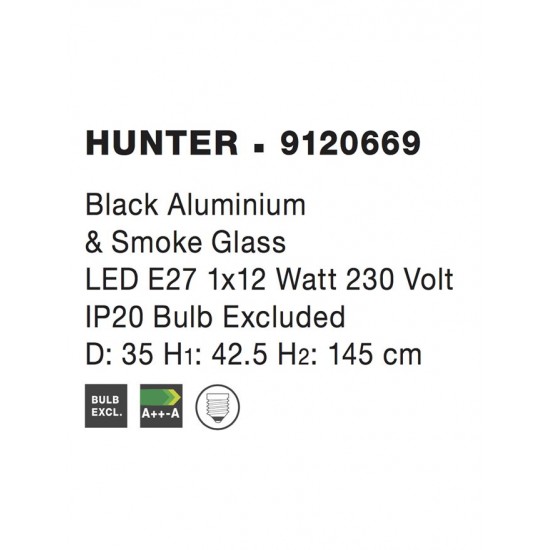 Pendul HUNTER Nova Luce Modern, E27, 9120669, Grecia