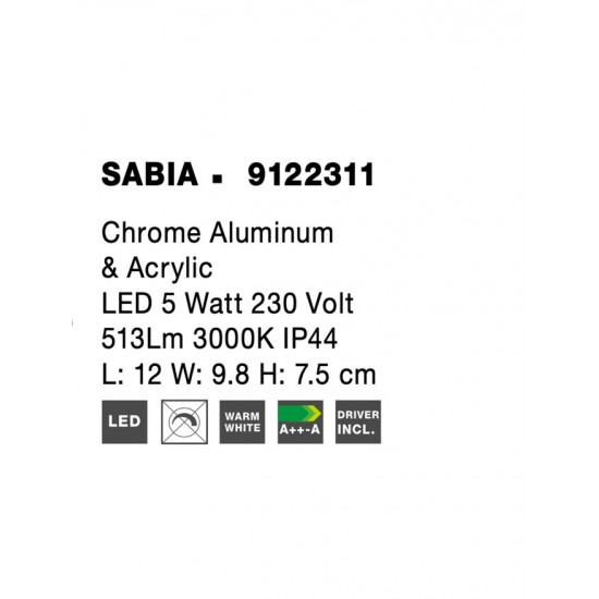 Aplica Baie SABIA Nova Luce Modern, Led, 9122311, Grecia