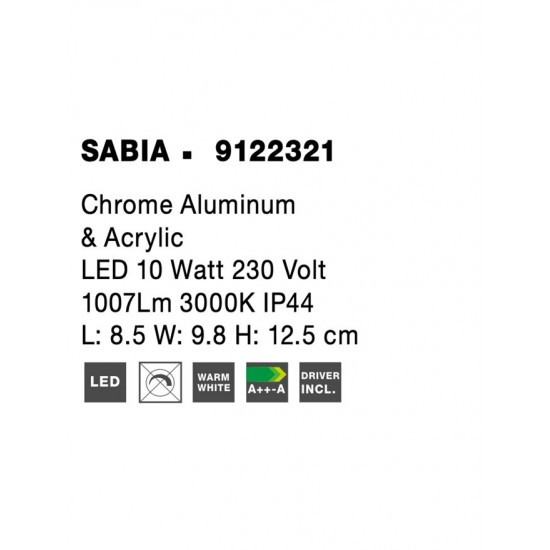 Aplica Baie SABIA Nova Luce Modern, Led, 9122321, Grecia