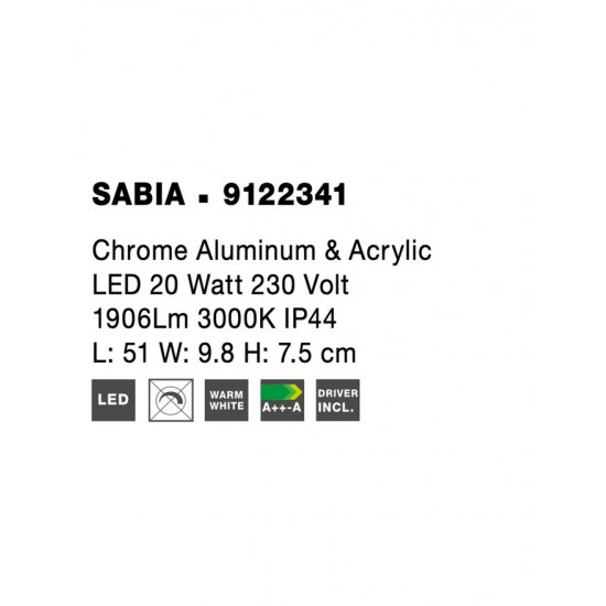 Aplica Baie SABIA Nova Luce Modern, Led, 9122341, Grecia