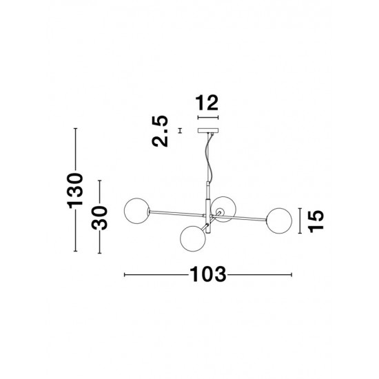 Suspensie VITRA Nova Luce Modern, G9, 9143304, Grecia