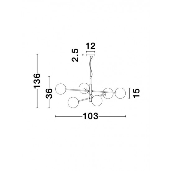 Suspensie VITRA Nova Luce Modern, G9, 9143306, Grecia