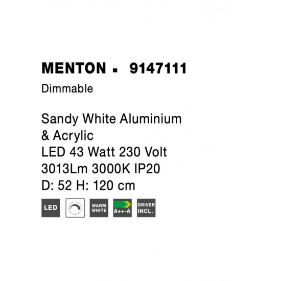 Suspensie MENTON Nova Luce Modern, Led, 9147111, Grecia