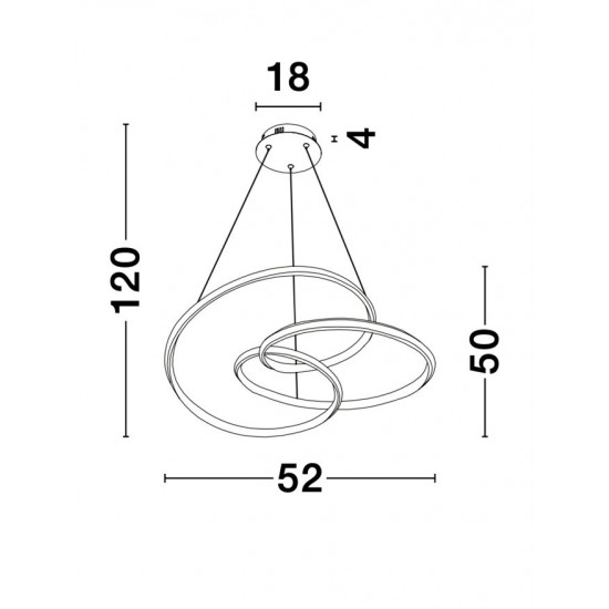 Suspensie MENTON Nova Luce Modern, Led, 9147112, Grecia