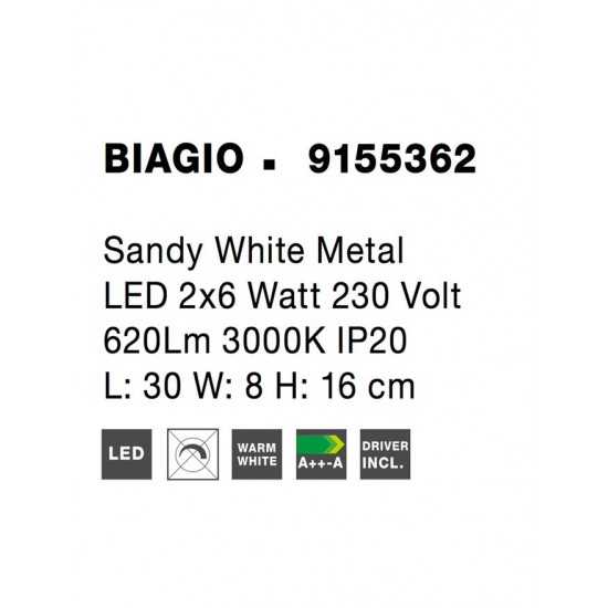 Aplica Tehnica BIAGIO Nova Luce Modern, Led, 9155362, Grecia