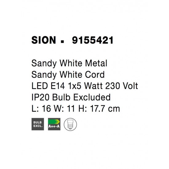 Aplica SION Nova Luce Modern, E14, 9155421, Grecia