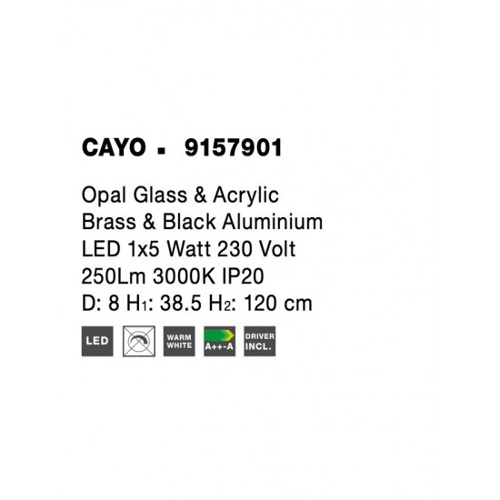 Pendul CAYO Nova Luce Modern, Led, 9157901, Grecia