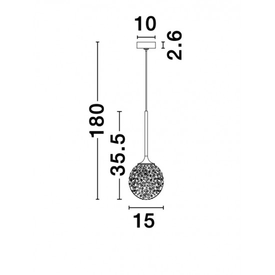 Pendul MIRANO Nova Luce Modern, G9, 9160211, Grecia