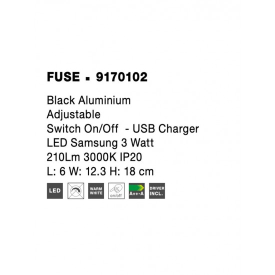 Aplica Tehnica FUSE Nova Luce Modern, Led, 9170102, Grecia
