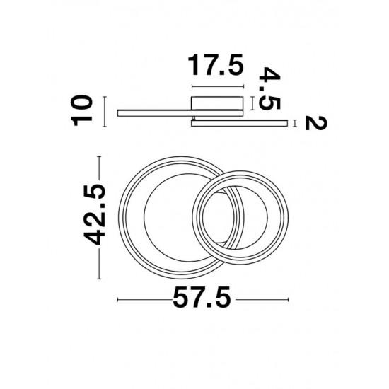 Plafoniera GALAXY Nova Luce Modern, Led, 9180301, Grecia