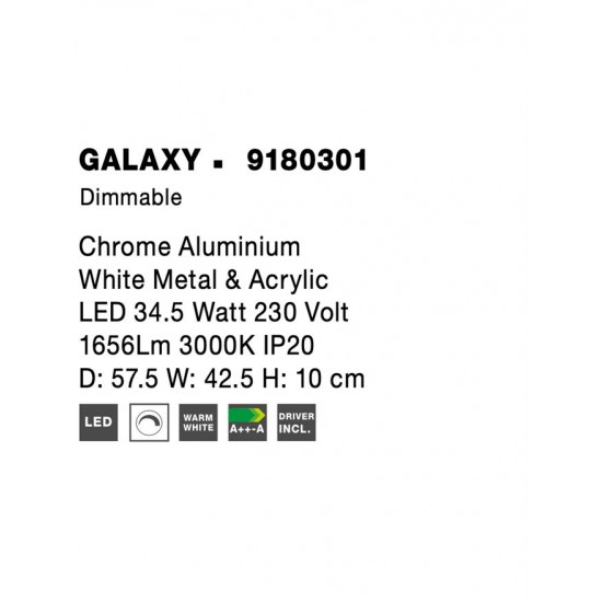Plafoniera GALAXY Nova Luce Modern, Led, 9180301, Grecia