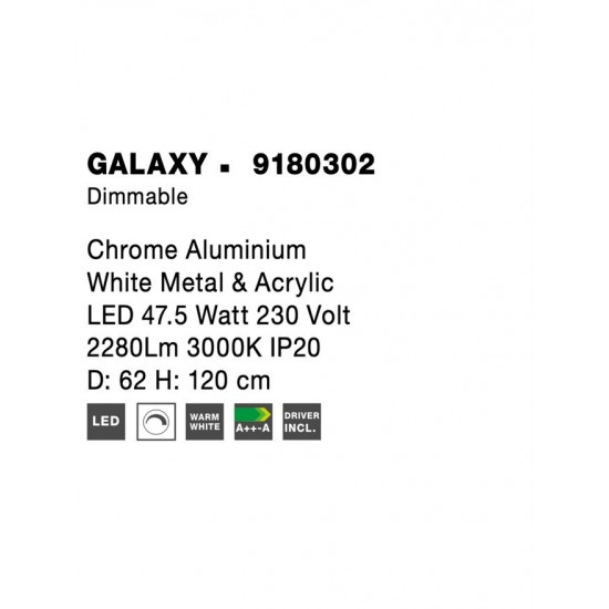Suspensie GALAXY Nova Luce Modern, Led, 9180302, Grecia