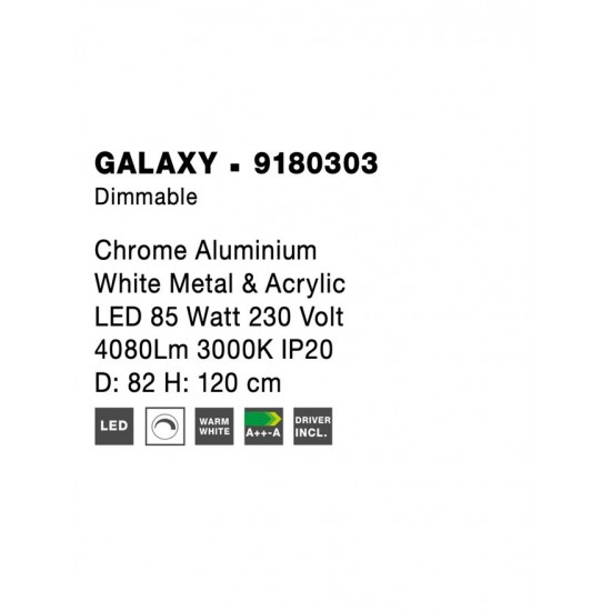 Suspensie GALAXY Nova Luce Modern, Led, 9180303, Grecia