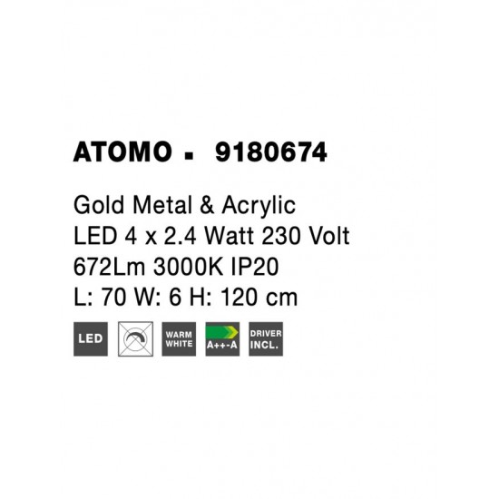 Pendul ATOMO Nova Luce Modern, Led, 9180674, Grecia