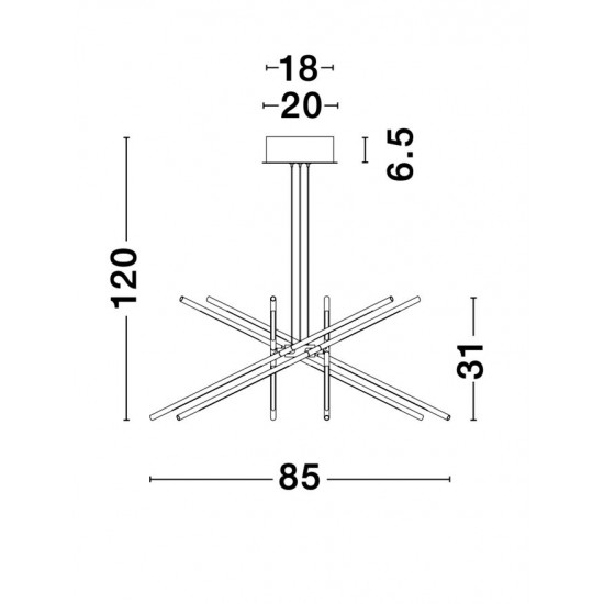 Suspensie RACCIO Nova Luce Modern, Led, 9180782, Grecia