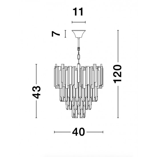 Candelabru GRANE Nova Luce Modern, E14, 9181100, Grecia