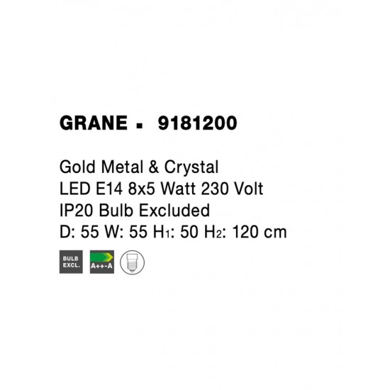 Candelabru GRANE Nova Luce Modern, E14, 9181200, Grecia