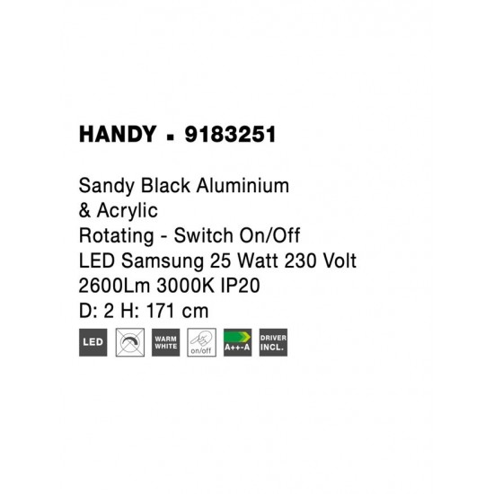 Lampadar HANDY Nova Luce Modern, Led, 9183251, Grecia