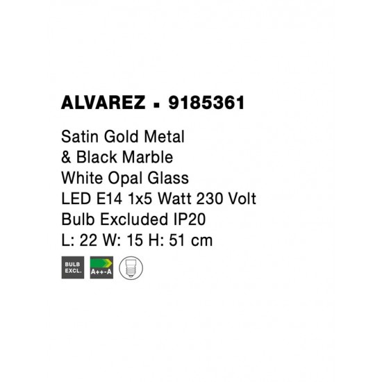 Veioza ALVAREZ Nova Luce Modern, E14, 9185361, Grecia