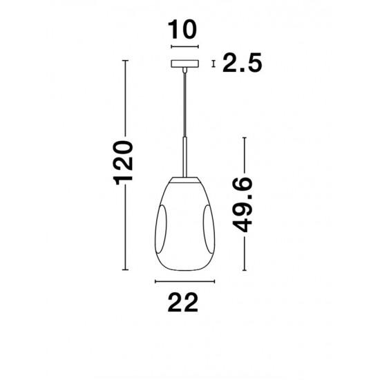 Pendul LAVA Nova Luce Modern, E27, 9190391, Grecia