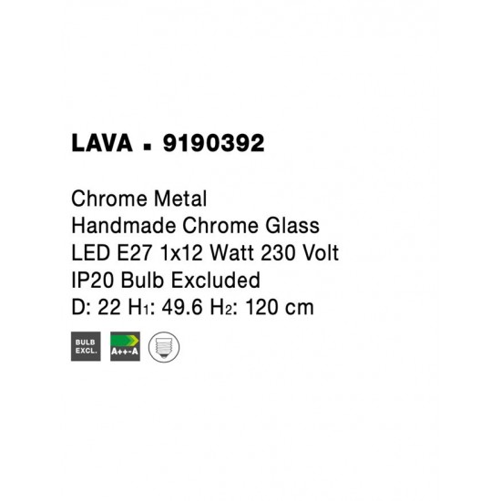 Pendul LAVA Nova Luce Modern, E27, 9190392, Grecia