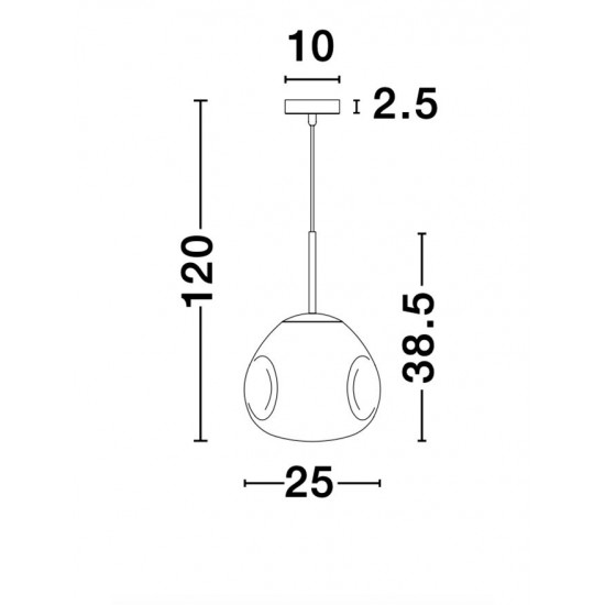 Pendul LAVA Nova Luce Modern, E27, 9190402, Grecia