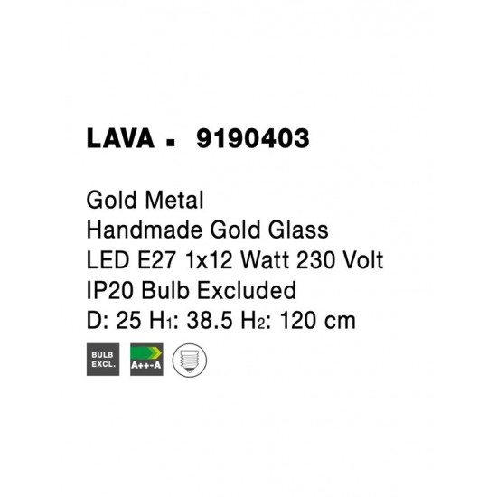 Pendul LAVA Nova Luce Modern, E27, 9190403, Grecia