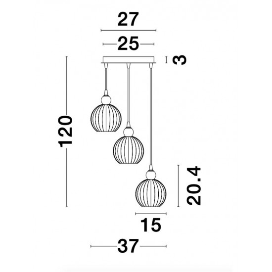 Suspensie ODELL Nova Luce Modern, E14, 9190882, Grecia