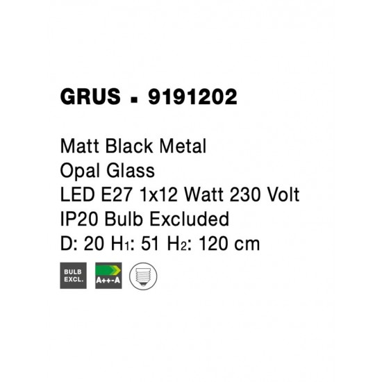 Pendul GRUS Nova Luce Modern, E27, 9191202, Grecia