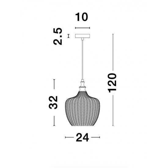 Pendul LONI Nova Luce Modern, E27, 9191241, Grecia