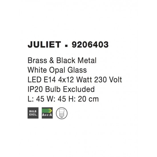 Lustra Plafon JULIET Nova Luce Modern, E14, 9206403, Grecia