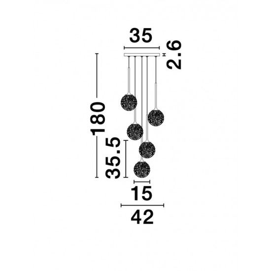Suspensie MIRANO Nova Luce Modern, G9, 9260212, Grecia