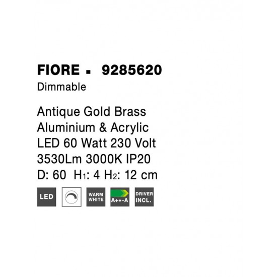 Plafoniera FIORE Nova Luce Modern, Led, 9285620, Grecia