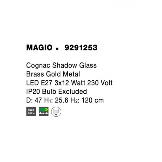 Suspensie MAGIO Nova Luce Modern, E27, 9291253, Grecia